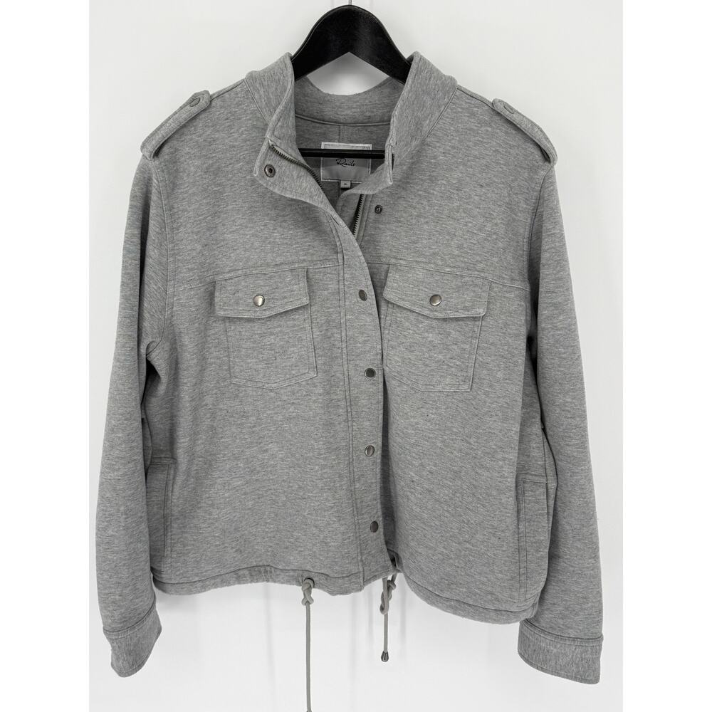 Rails Collins Utility Jacket Women's XL Heather Gray Military Snap & Zip Front - Picture 2 of 10